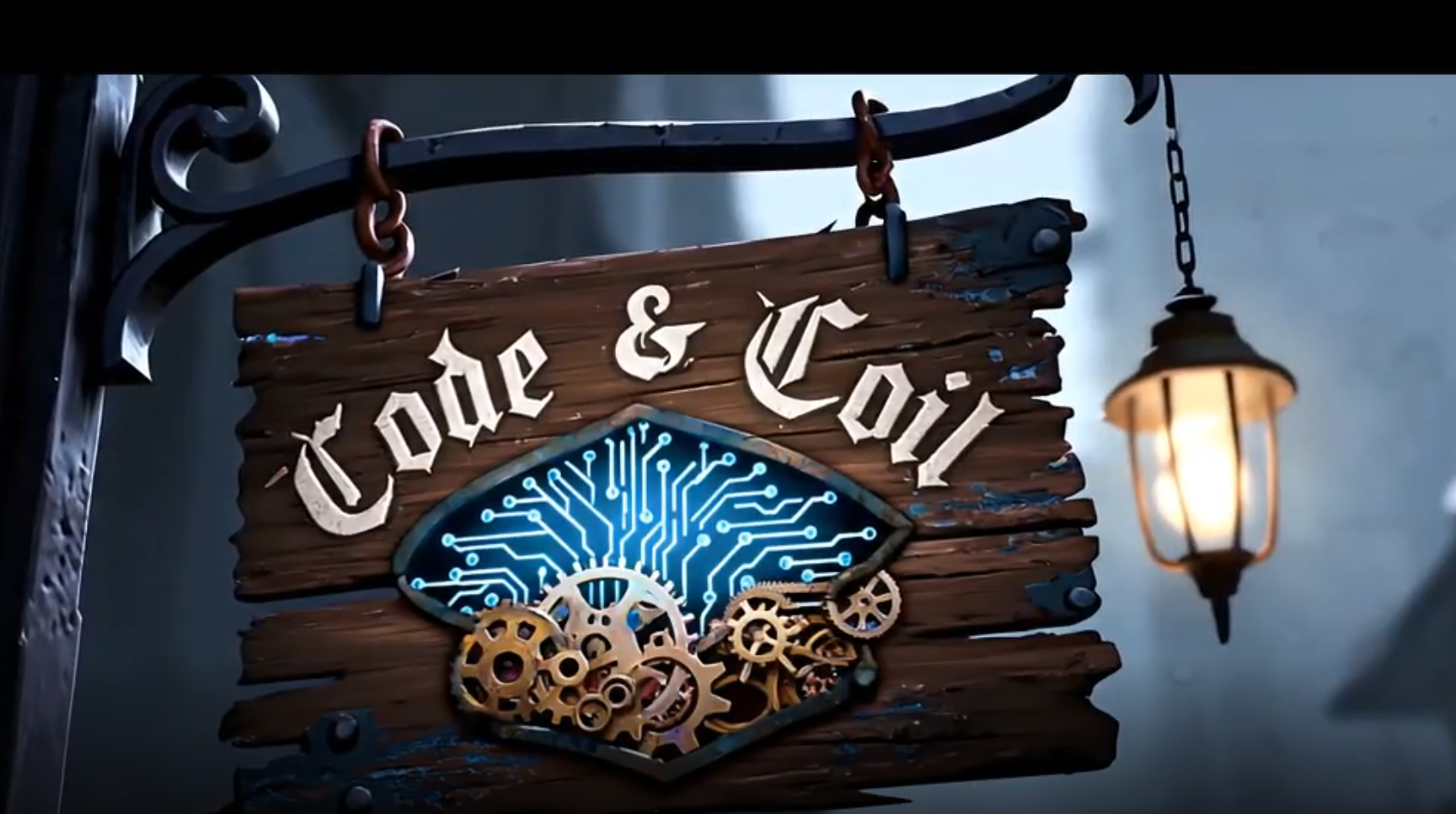 Code 'n Coil — The Code 'n Coil tavern sign